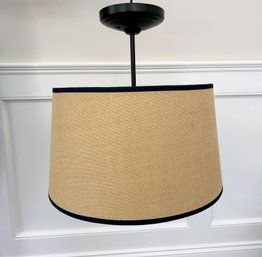 Burlap & Black Banded Chandelier