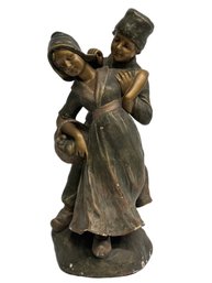 Impressive Jack And Jill? Heavy 20' Ceramic Indoor Display Statue With Felt Bottom