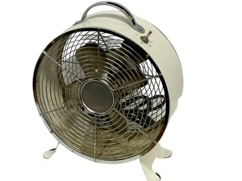 Small Vintage Inspired Fan, Off White Enamel