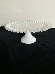 Cake Stand/Silver Crest Spanish Lace By Fenton