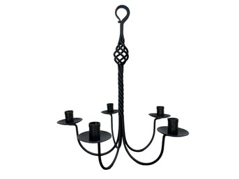 Black Metal 5 Arm Hanging Candle Holder, See Photos For Close Up Details