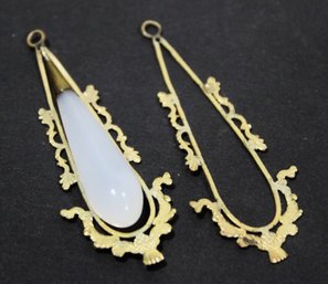 Large Victorian Earring Parts (matched Pair, Missing Pieces)