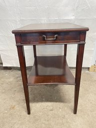Lather Top Side Wood Table