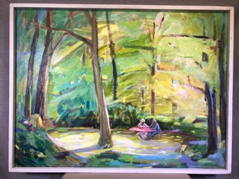 Wonderful Very Large Acrylic On Canvas MARGARET ZEITLIN - Spring - Paid $800 In 1980s - Listed CT Artist