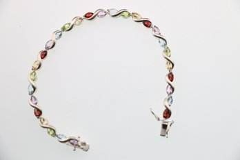 Sterling Silver Multi Gemstone Bracelet