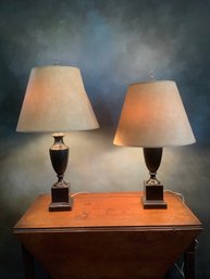 Vintage Borchese Adjustable Top Double Bulb Table Lamps