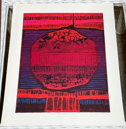 Vintage Mid Century Modern Abstract Serigraph Print Titled Masquerade - Signed & Numbered