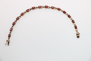 Sterling Silver Garnet Tennis Bracelet