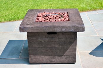 Noble House Home Furnishing  Propane Reclaimed Wood Style Fire Pit Table