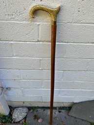 Cane With Repousse Brass Handle