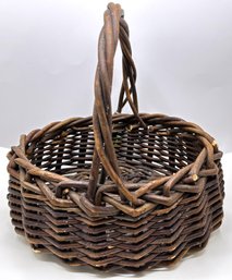 Vintage Hand Weaved Wood Basket