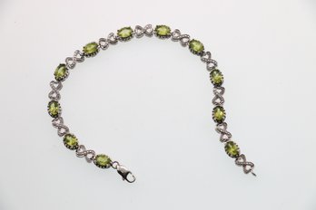 Sterling Silver Green Peridot Bracelet