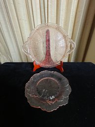 Pink Depression Glass Plate Lot