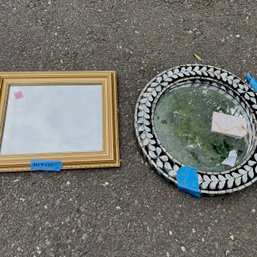 2 Mirrors - Inlaid Mother Of Pearl And Gilt Wood