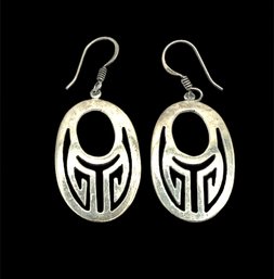 Large Vintage Mexican Sterling Silver Earrings