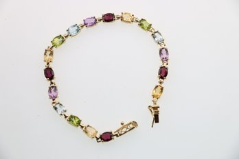 Stunning Multi Gemstone Tennis Bracelet