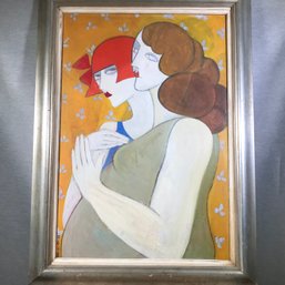 Fabulous Vintage Modern Oil On Canvas Painting - 1965 - Purchased Through Legendary Gallery GRIPPI GALLERIES