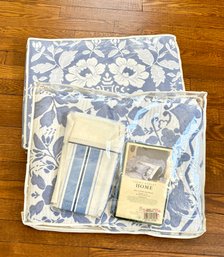 Pair Of Laura Ashley Twin Coverlets With Shams & Pillowcases - New In Package