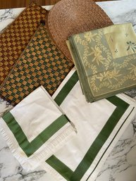 Woven And Hand Painted Place Mats And Table Cloth