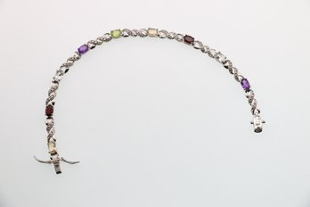 Sterling Silver Multi Gemstone Bracelet