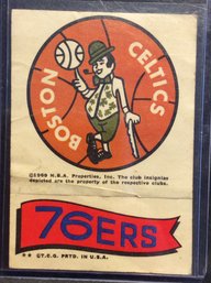 1973-74 Topps Team Stickers Boston Celtics - Philadelphia 76ers - K