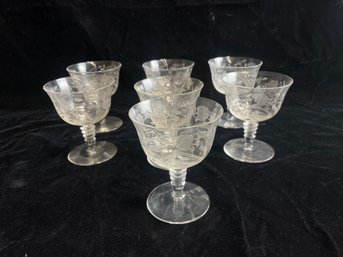 Set Of Engraved Etched Glasses