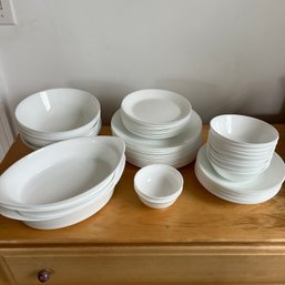 A Set Of White Milk Glass Dishes