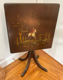 Gorgeous Hand Painted Antique Tilt Top Table