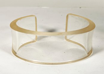 Vintage Colorless Lucite Plastic Cuff Bracelet