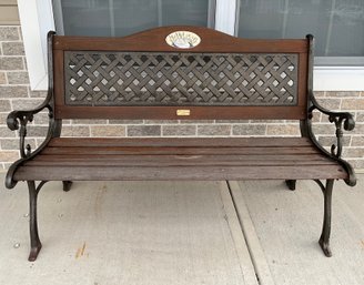Main Street USA Wrought Iron And Wood Bench