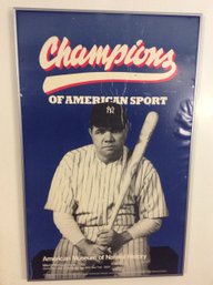 1982 Babe Ruth - Champions Of Sport American Museum Of Natural History Mounted Poster - M