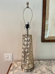 Hammered Looking Silvered Table Lamp