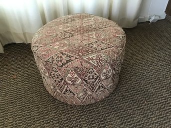 Geometric Patterned Upholstered Ottoman