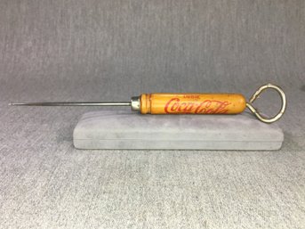 Fantastic Vintage COCA COLA Ice Pick / Bottle Opener - Larger Size With Advertising - Great Condition !