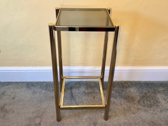 Vintage Glass Top Brass Stand