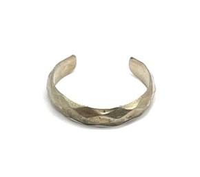 Vintage Sterling Silver Beveled Cuff Ring, Size 5.5
