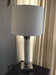 Mid Century Modern White Marbled Table Lamp