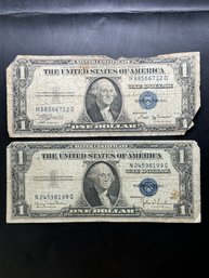 2 $1 Silver Certificates 1935-B, 1935-D