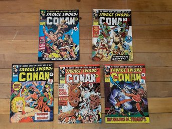 5 Marvel 'The Savage Sword Of Conan' Comic Books, Lot #4