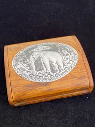 Wooden Elephant Trinket Box