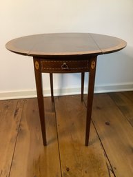 IN LAID END TABLE WITH DOVE TAIL DRAWER