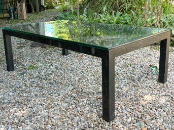 Black Wrought Iron/glass Rectangle Coffee Table