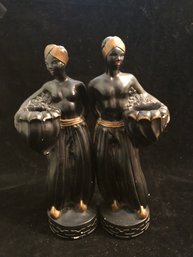 Black And Gold Sculpted Figurines