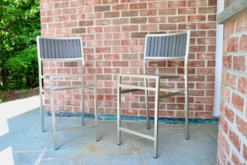 Set Of 2 Kannoa  Sicilia Aluminum Bar Side Chair $395 Each