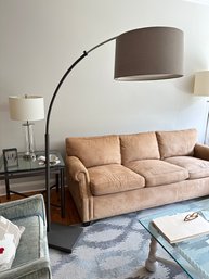 Crate And Barrel Dexter Arc Floor Lamp With Gray Shade