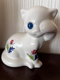 Blue Eyed Ceramic Kitty Figurine