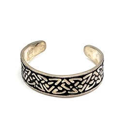 Vintage Sterling Silver Ornate Cuff Ring, Size 6