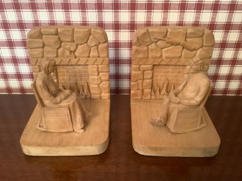 Man And Women Sitting Bookend Pair