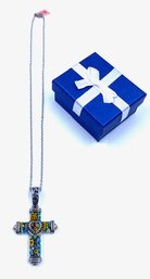 New Stainless Steel Multitone Cross Pendant Necklace