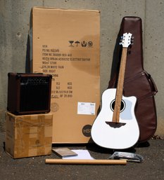 New In Box Limited Edition Keith Urban Acoustic Guitar, Amplifier, Soft Case And Instructional DVD